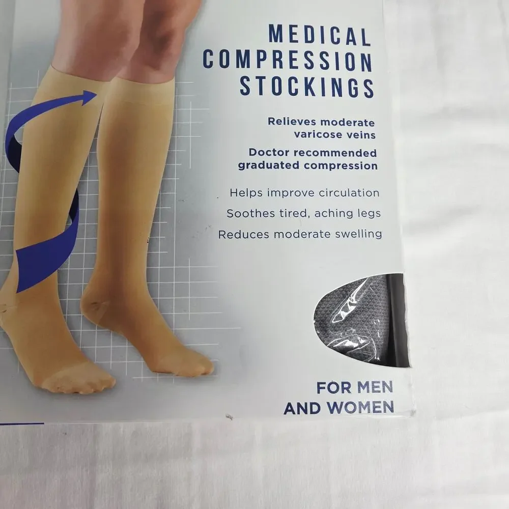 TRUFORM Unisex Gray 8865 Medical Compression Stockings Size X Large
